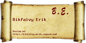 Bikfalvy Erik névjegykártya